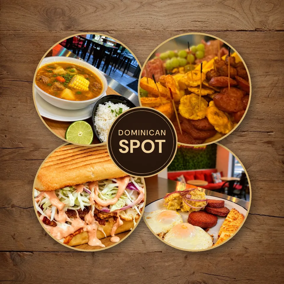 «Dominican Spot»: sancocho, fritura mixta, a chimi and mangú with eggs, salami and fried cheese